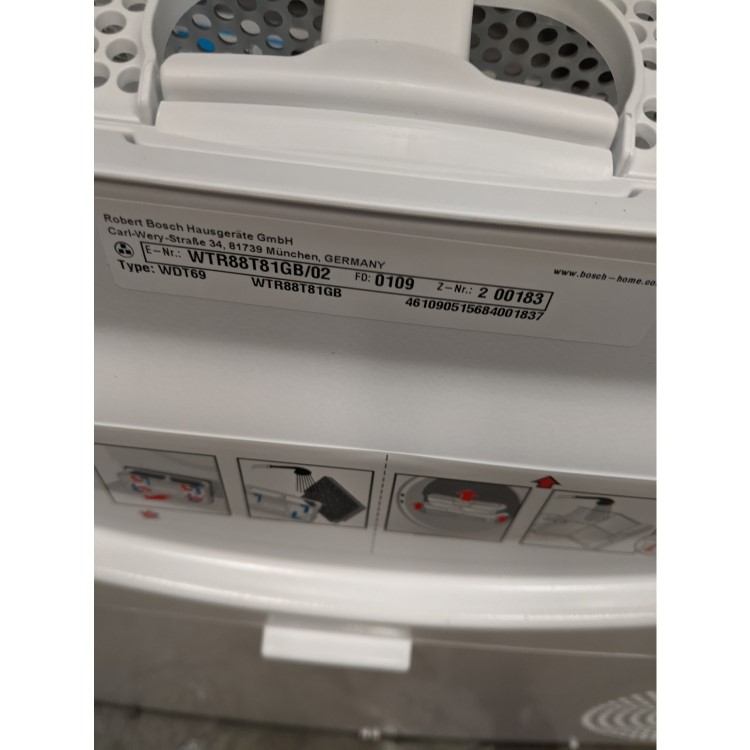 Refurbished Bosch Serie 6 WTR88T81GB Freestanding Heat Pump 8KG Tumble Dryer