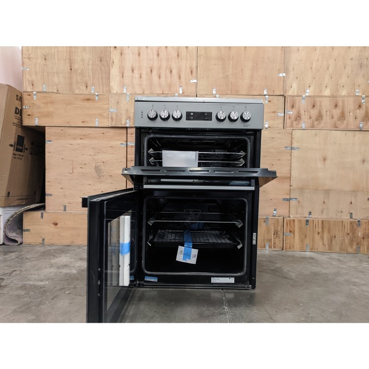 Refurbished Beko KDC653S 60cm Double Oven Electric Cooker Silver