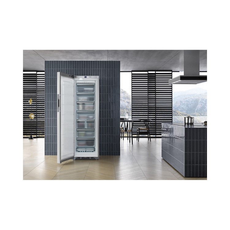 Refurbished Miele FNS28463E Freestanding 262 Litre Upright Freezer Frost Free Clean Steel