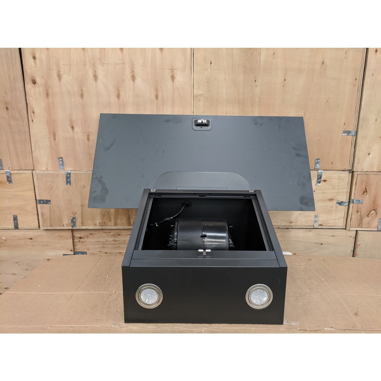 Refurbished Hotpoint PHVP87FLTK 80cm Angled Glass Chimney Cooker Hood