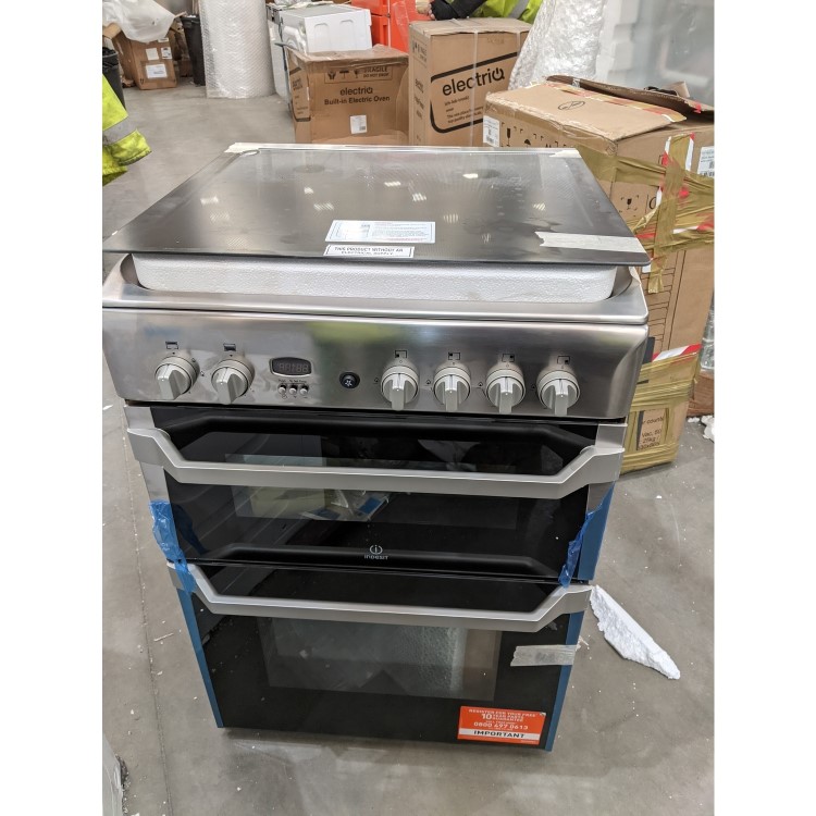 Refurbished Indesit ID60G2X 60cm Double Oven Gas Cooker Stainless Steel