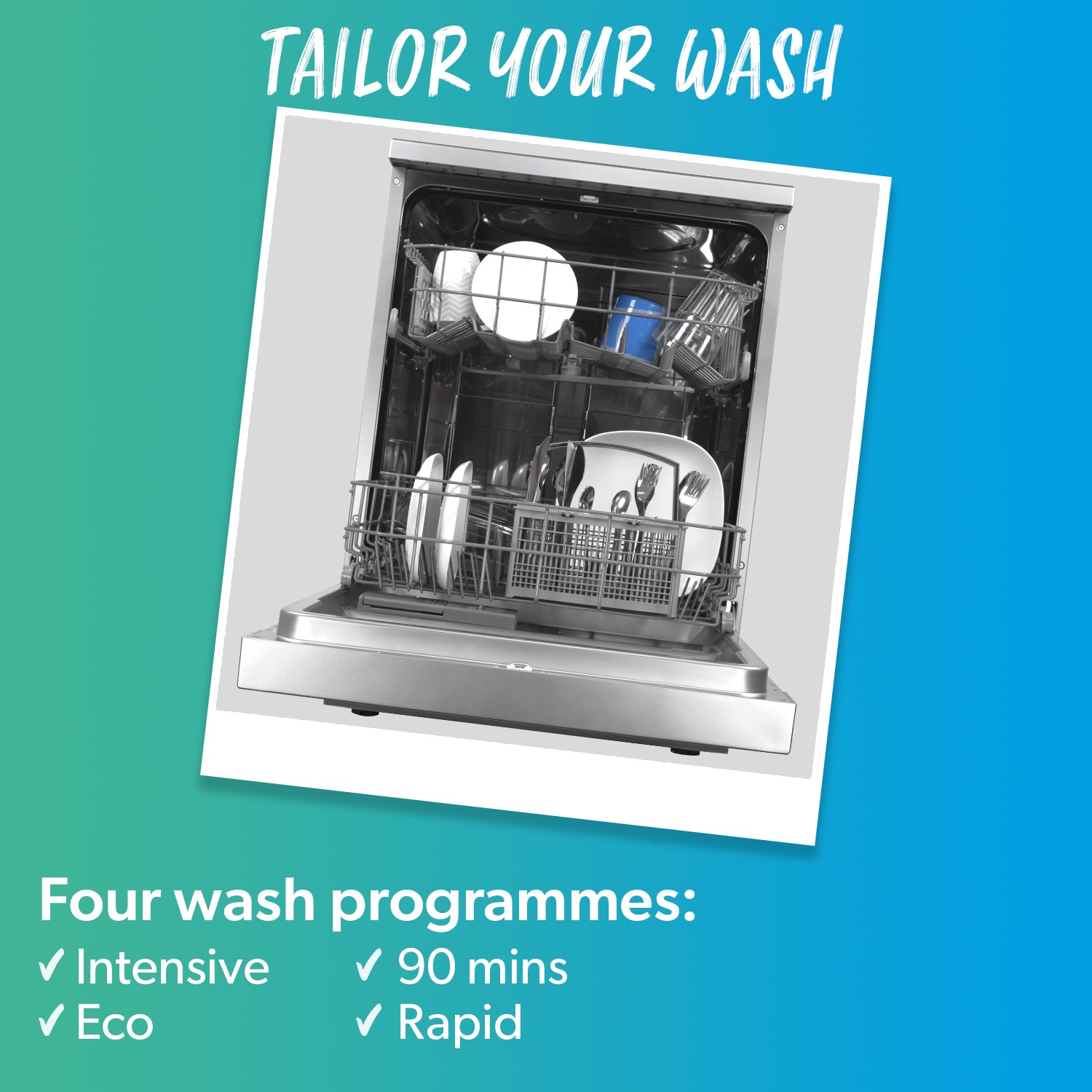 electriQ 12 Place Settings Freestanding Dishwasher Silver