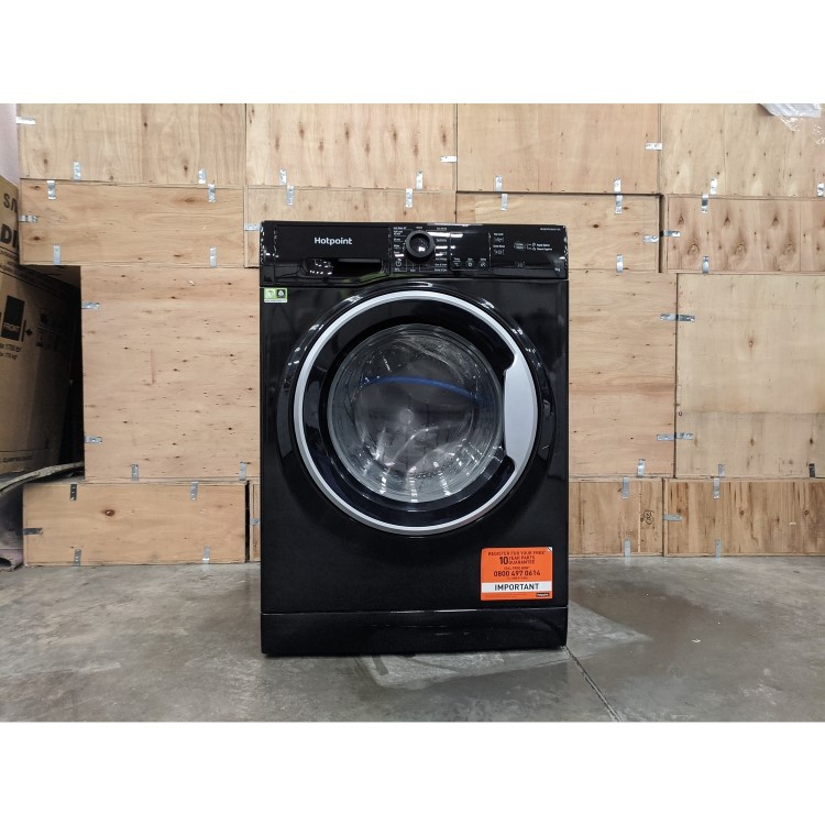 Refurbished Hotpoint NSWM963CBSUKN Freestanding 9KG 1600 Spin Washing Machine Black