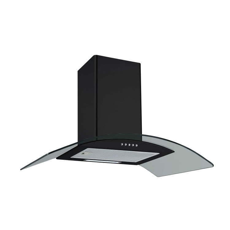 Refurbished electriQ eiq70curvbl 70cm Chimney Cooker Hood Black