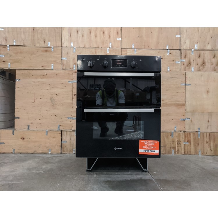 Refurbished Indesit IDU6340BL Aria Electric Built Under Double Oven Black