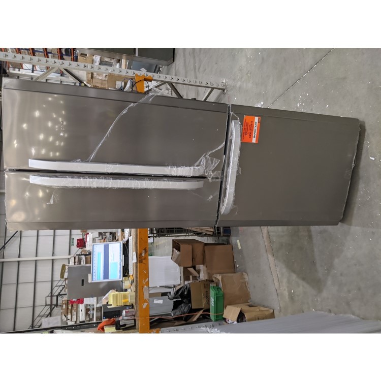 Refurbished Hotpoint FFU3DX1 446 Litre American Fridge Freezer - Stainless steel look