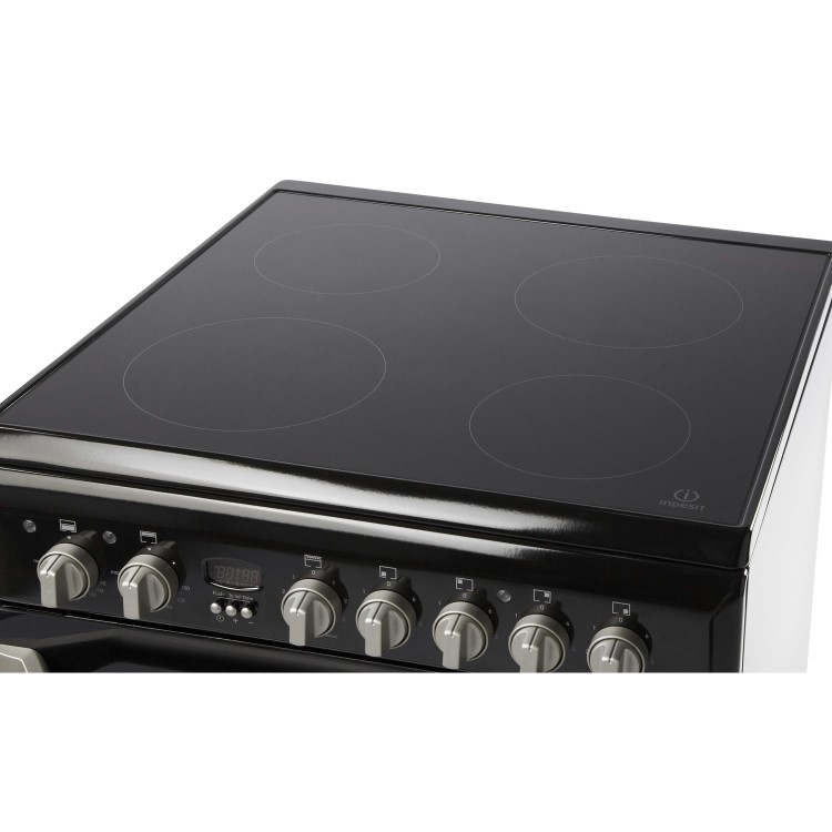 Indesit ID60C2K 60cm Double Oven Electric Cooker With Ceramic Hob - Black