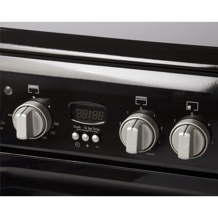 Indesit ID60C2K 60cm Double Oven Electric Cooker With Ceramic Hob - Black