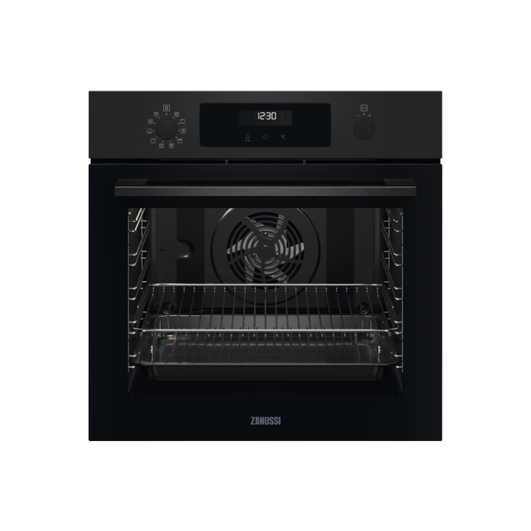 Refurbished Zanussi Series 60 ZOPNX6K2 60cm Single Built In SelfClean Electric Oven Black