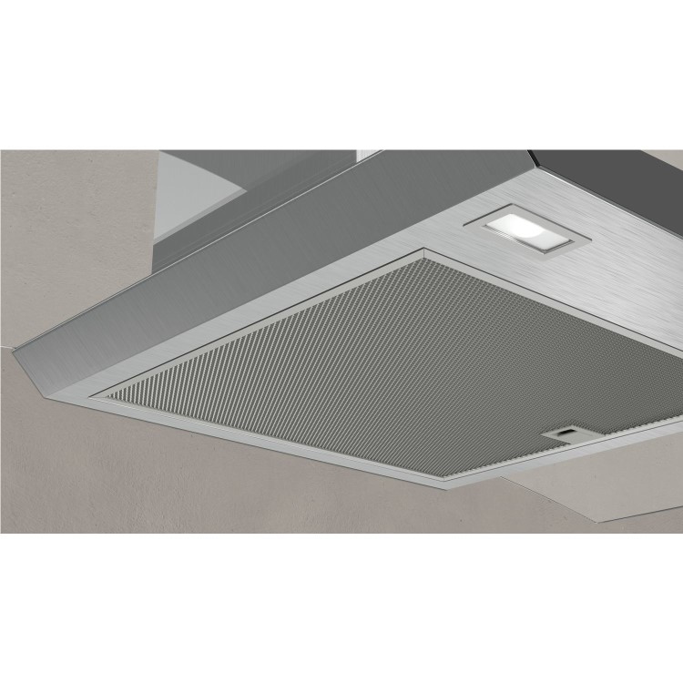 Refurbished Neff D94AFM1N0B 90cm Chimney Cooker Hood with Curved Glass Canopy Stainless Steel