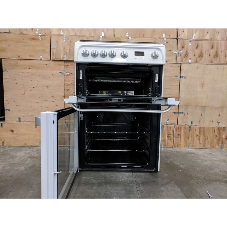 Refurbished Hotpoint Ultima HUG61P 60cm Double Oven Gas Cooker White