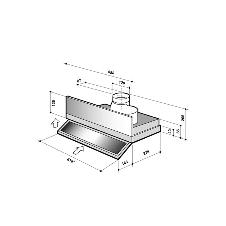 De Dietrich 90cm Telescopic Integrated Cooker Hood - Stainless Steel
