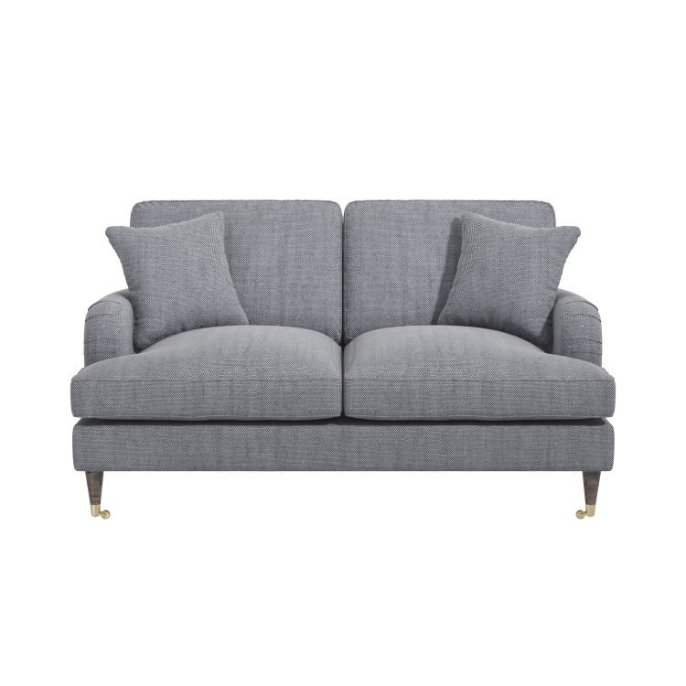 Grey 2 Seater Sofa in Woven Fabric - Payton