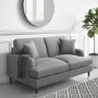 Grey 2 Seater Sofa in Woven Fabric - Payton