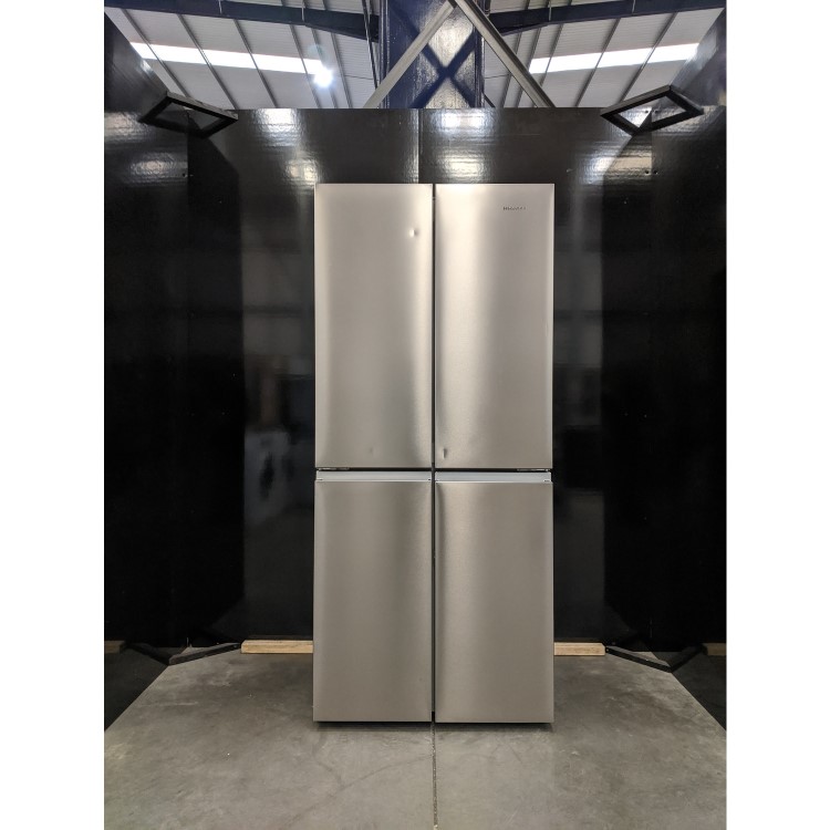 Refurbished Hisense RQ563N4AI1 Freestanding 432 Litre Four Door American Fridge Freezer Stainles Steel