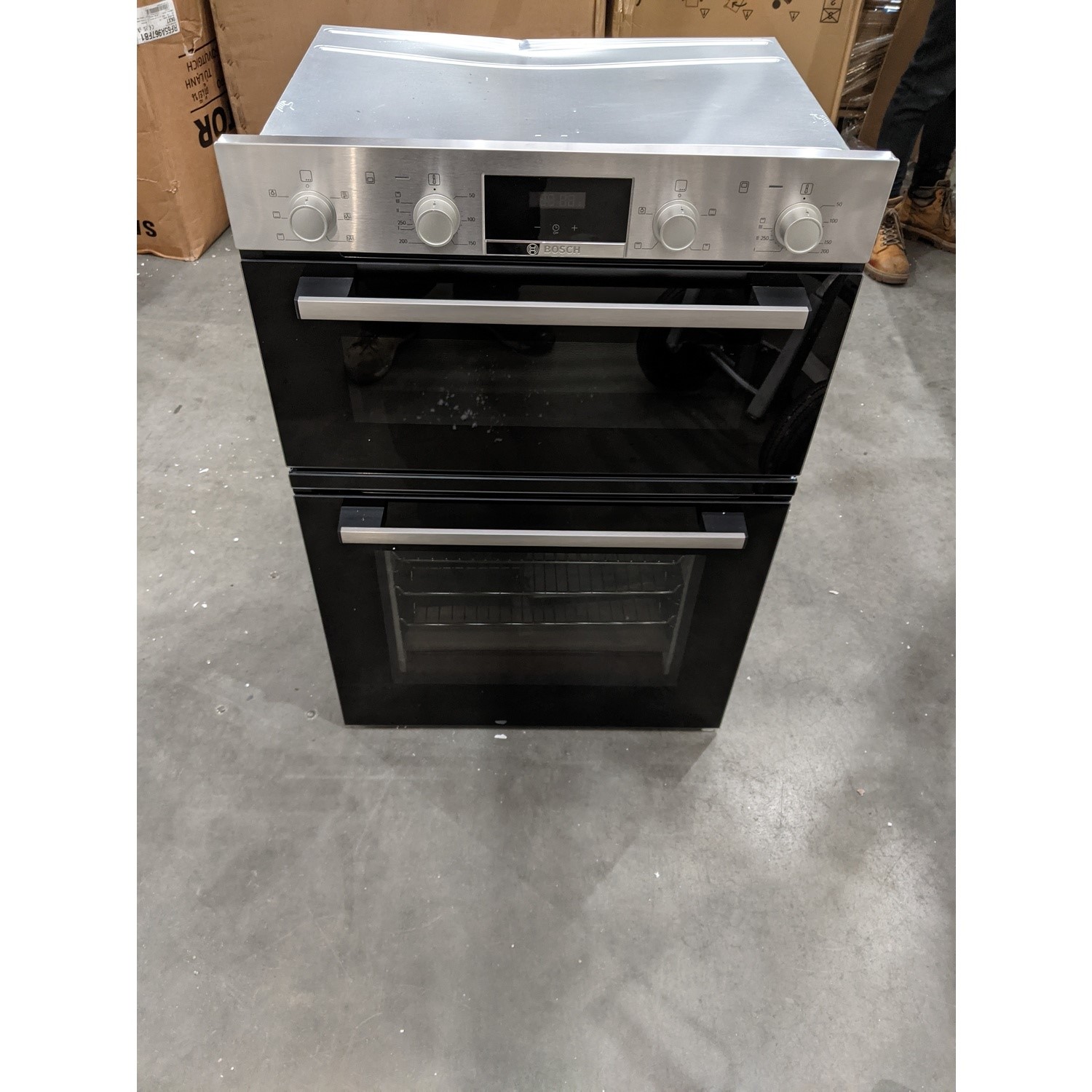 Bosch mbs133br0b built in electric 60cm stainless steel double oven sales