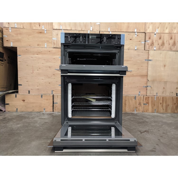 Refurbished Neff N50 U1ACE5HN0B 60cm Double Built In Electric Oven with Catalytic Cleaning Stainless Steel
