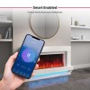 White Freestanding Electric Fireplace with LED Lights 48 inch - Amberglo