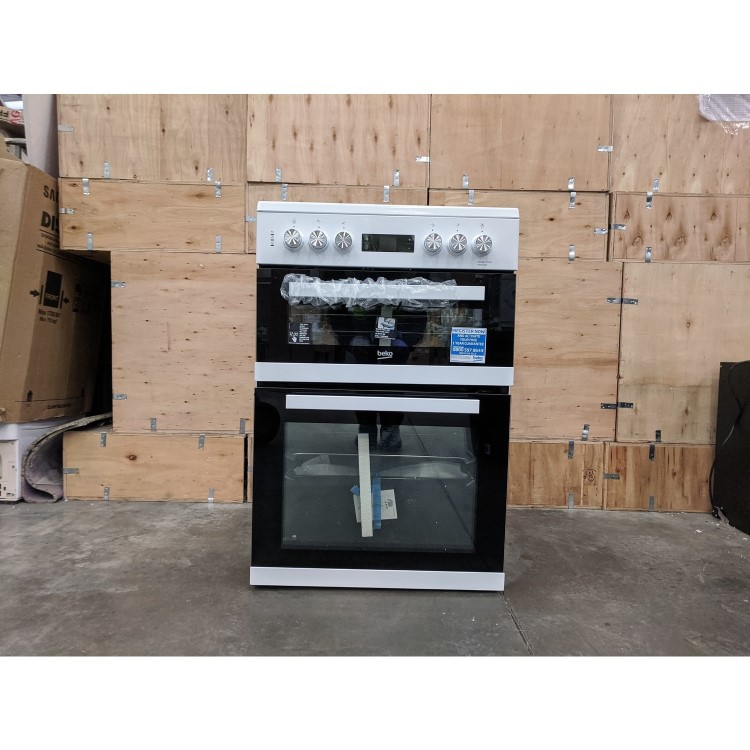 Refurbished Beko KDC653W 60cm Double Oven Electric Cooker White