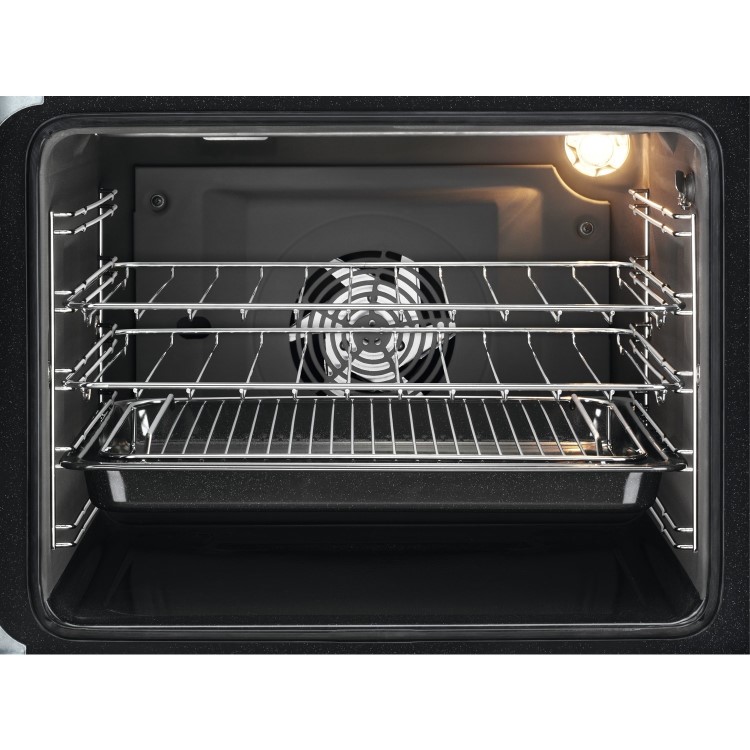 Zanussi 60cm Double Oven Dual Fuel Cooker with Lid - Black
