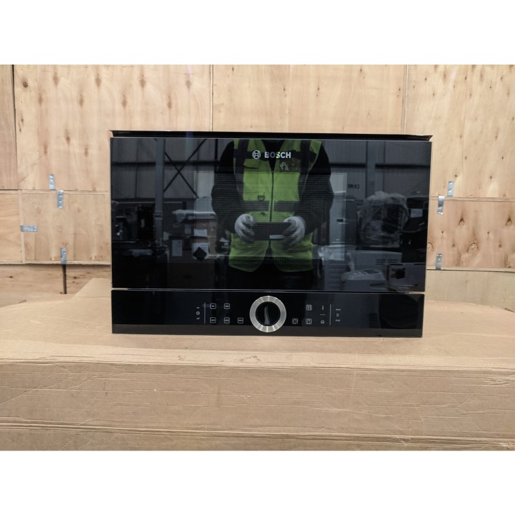 Refurbished Bosch Serie 8 BFL634GB1B Built In 21L 900W Microwave Black