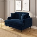A1/PAY018 ONLY OPENED - Payton Dark Navy Velvet Loveseat