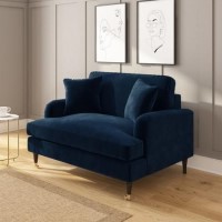 ONLY OPENED - Payton Dark Navy Velvet Loveseat