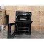 Refurbished Hotpoint HAG60K 60cm Double Oven Gas Cooker Black