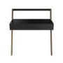 Black Wall Mounted Leaning Desk with Storage Drawer - Nico