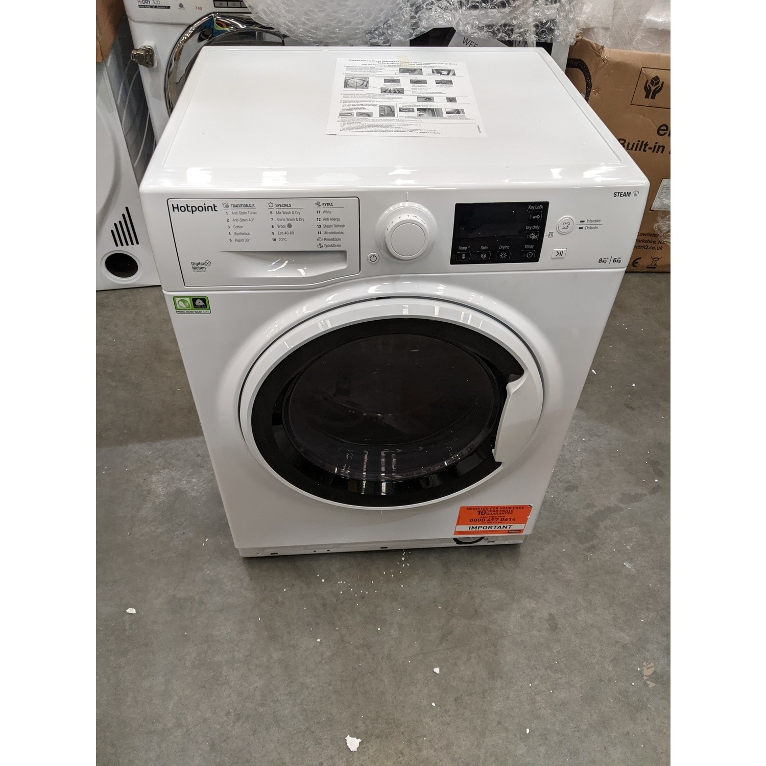 Refurbished Hotpoint Futura RDG8643WWUKN Freestanding 8/6KG 1400 Spin