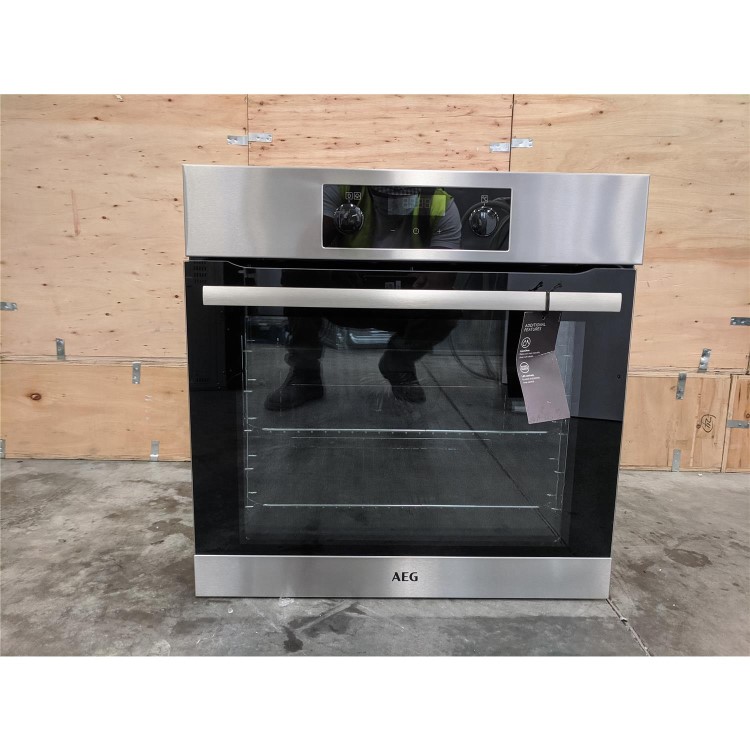 Refurbished AEG BES255011M 60cm Single Built In Electric Oven Stainless Steel
