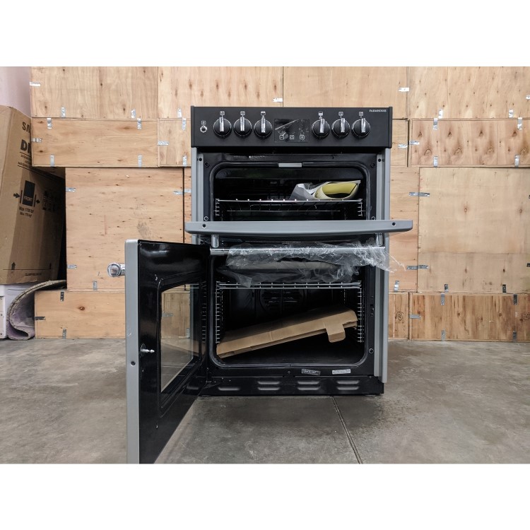 Refurbished Belling Farmhouse 60DF 60cm Double Oven Dual Fuel Mini Range Cooker - Silver