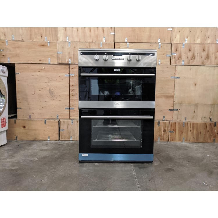 Refurbished Amica AFN6550SS 60cm Double Oven Electric Cooker with Induction Hob Stainless Steel