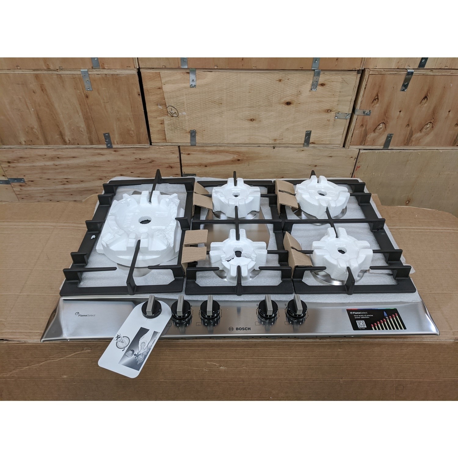 Refurbished Bosch Serie 6 PCS7A5B90 75cm 5 Burner Gas Hob Stainless Steel BuyItDirect.ie
