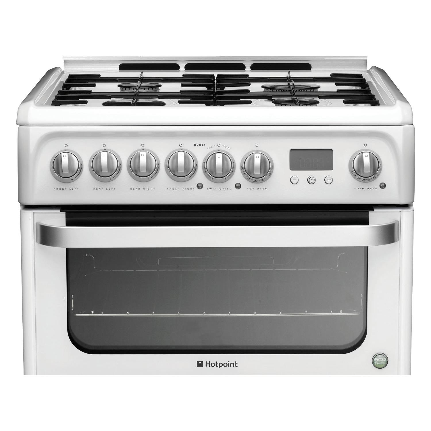 Refurbished Hotpoint Ultima HUD61P 60cm Double Oven Dual Fuel Cooker refurbished-hotpoint-ultima-hud61p-60cm-double-oven-dual-fuel-cooker