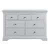 Wide Grey Painted French Chest of 7 Drawers - Olivia