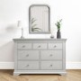 Pale Grey 4 + 3 Drawer Wide Chest of Drawers - Olivia