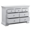 Wide Grey Painted French Chest of 7 Drawers - Olivia