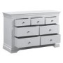 Pale Grey 4 + 3 Drawer Wide Chest of Drawers - Olivia