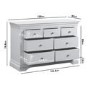 Pale Grey 4 + 3 Drawer Wide Chest of Drawers - Olivia