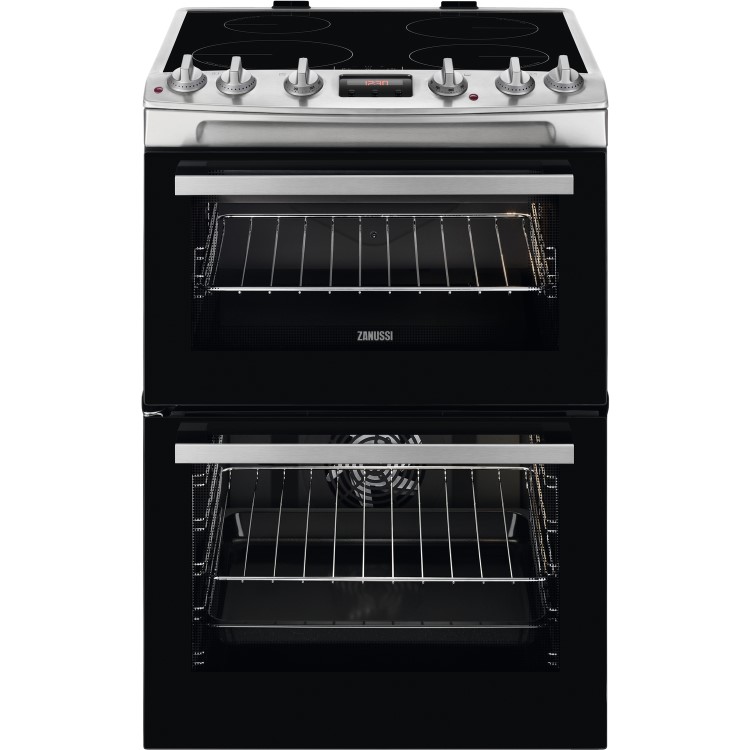 Refurbished Zanussi ZCI66250XA 60cm Double Oven Electric Cooker with Induction Hob Stainless Steel