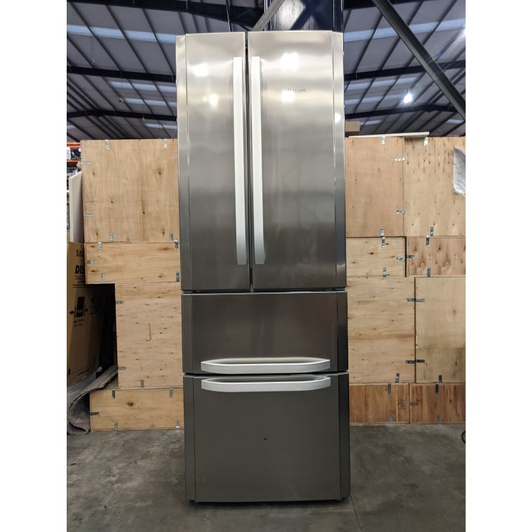 Refurbished Hotpoint FFU4DX1 Freestanding 399 Litre 60/40 Fridge Freezer Inox