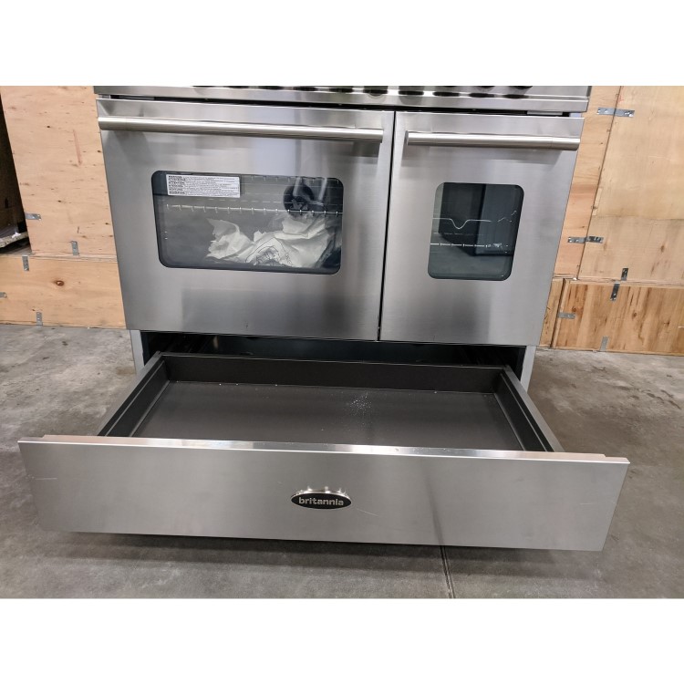 Refurbished Britannia Delphi 90cm Double Oven Dual Fuel Range Cooker - Stainless Steel