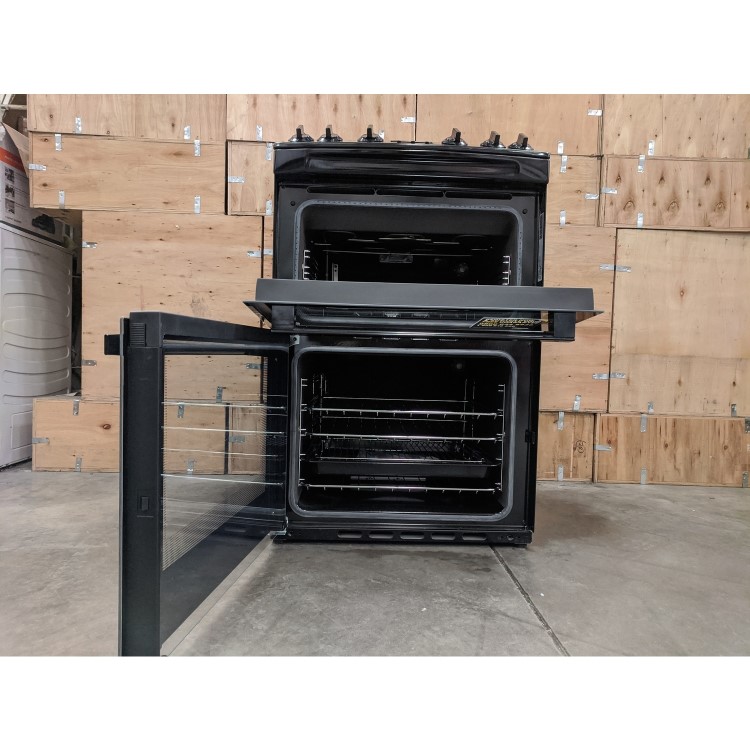 Refurbished Zanussi ZCG63250BA 60cm Double Oven Gas Cooker with Catalytic Liners Black