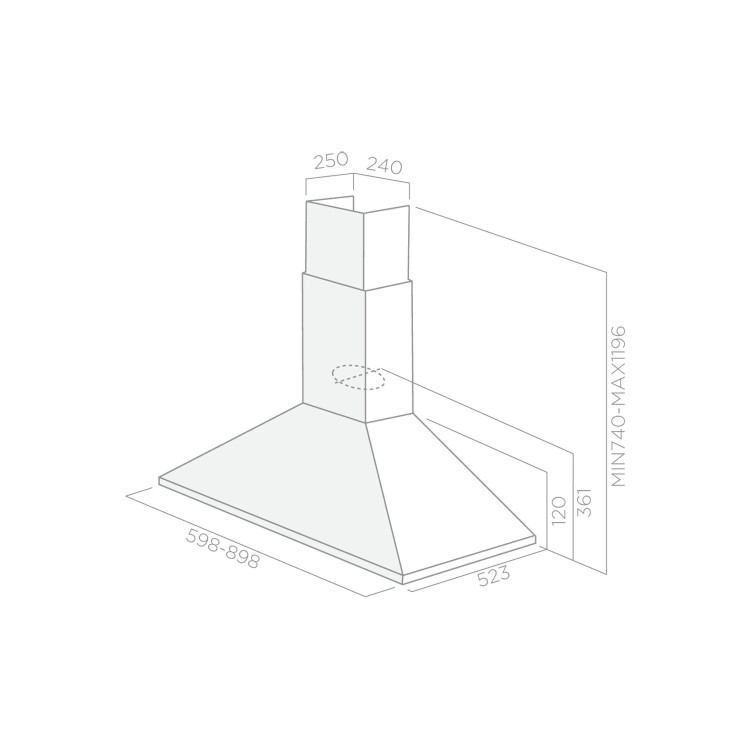 Elica Claire 90cm Slimline Cooker Hood - Stainless Steel