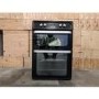 Refurbished Hotpoint Ultima HUI614K 60cm Double Oven Electric Cooker with Induction Hob Black
