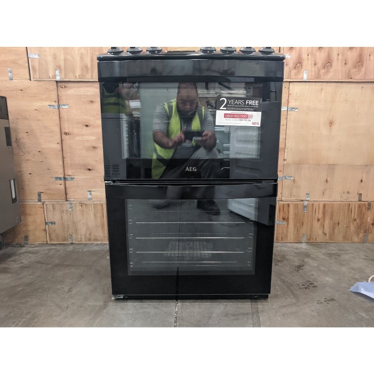 Refurbished AEG CCB6740ACB 60cm Double Oven Electric Cooker Black