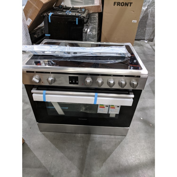 Refurbished Montpellier MR90CEMX 90cm Electric Range Cooker Stainless Steel