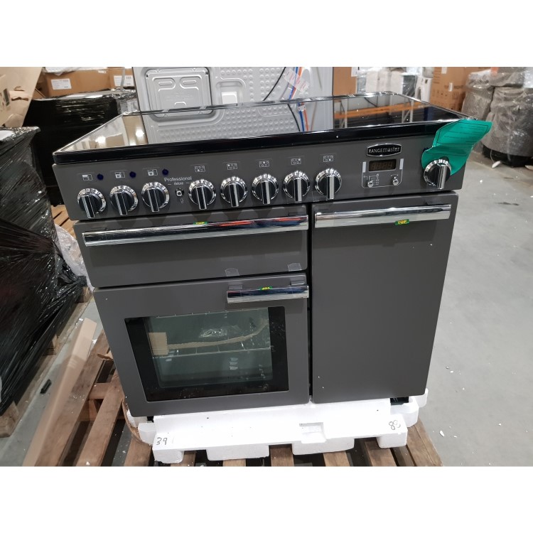 Refurbished Rangemaster Professional Deluxe PDL90EISLC 90cm Electric Range Cooker with Induction Hob