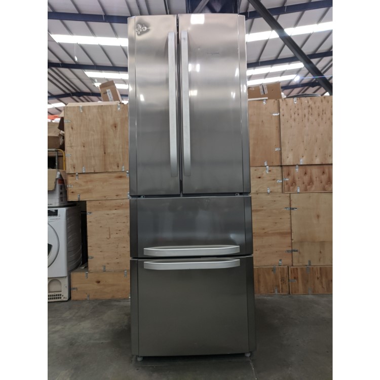 Refurbished Hotpoint FFU4DX1 Freestanding 399 Litre 60/40 Fridge Freezer Inox